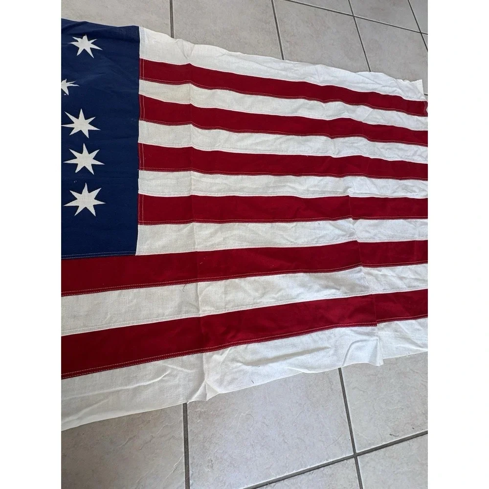 Vintage Bennington 76 American Flag 3x5 Sewn 13 Star Bicentennial USA